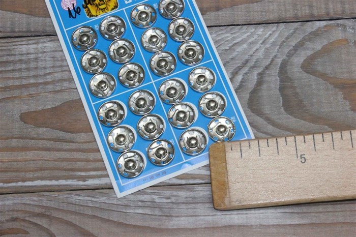 Кнопка пришивная 16 мм цвет никель - фото 36126