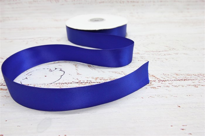 Лента атласная двухсторонняя (25мм) цв.3162 синий - фото 43779