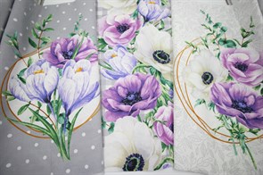 Рогожка купон Акварельные цветы